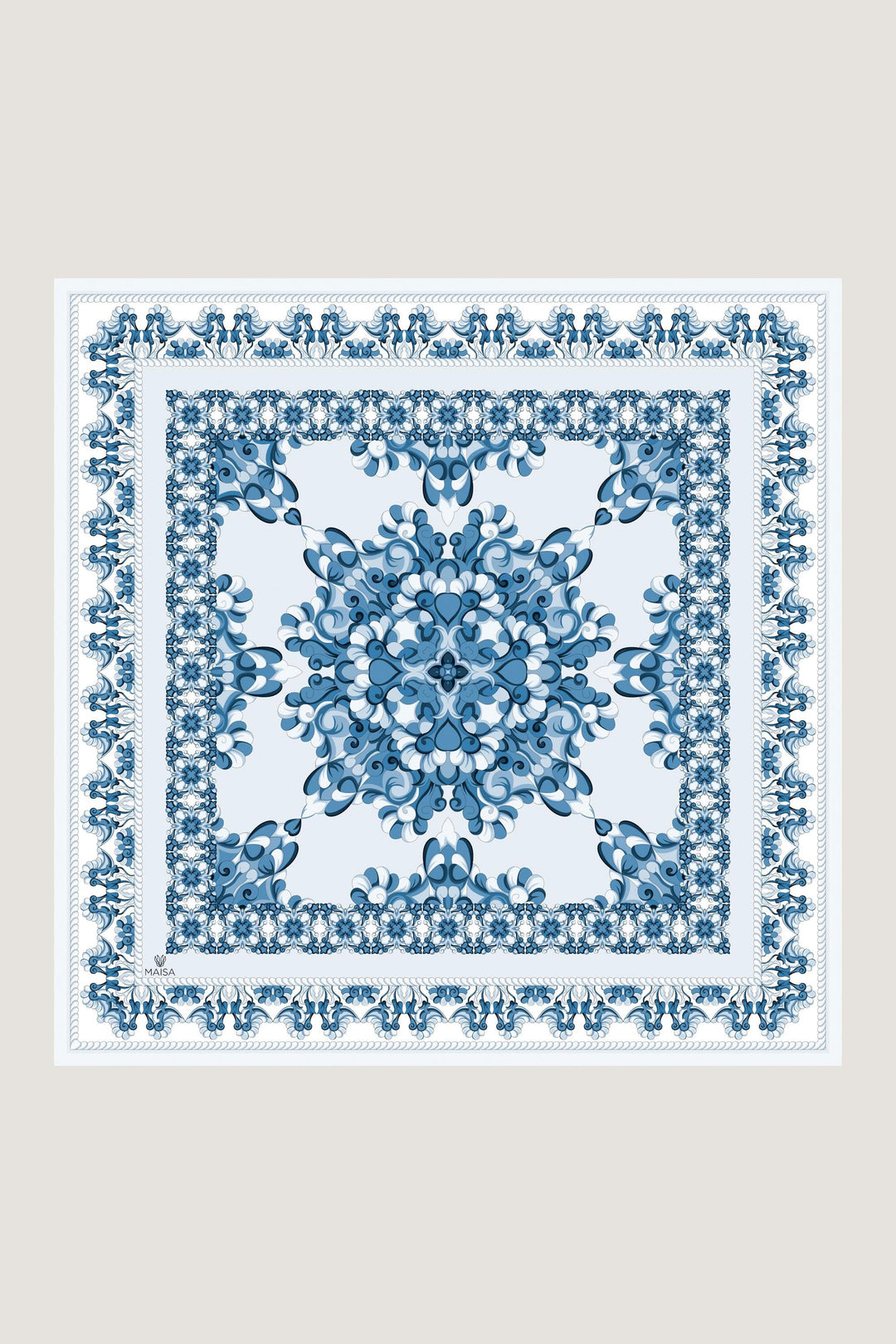 Maisa RUH SURA İPEK EŞARP 90*90 CM - MAVİ