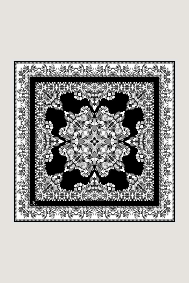 Maisa RUH SURA İPEK EŞARP 90*90 CM - SİYAH