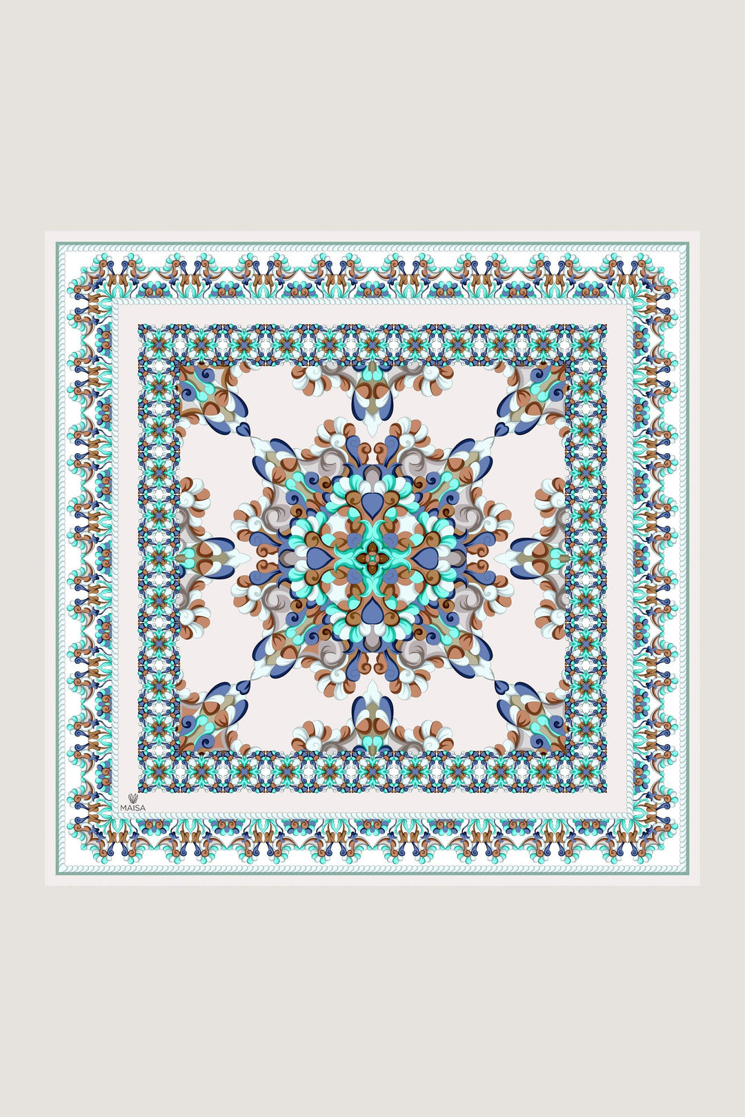 Maisa RUH SURA İPEK EŞARP 90*90 CM - TURKUAZ