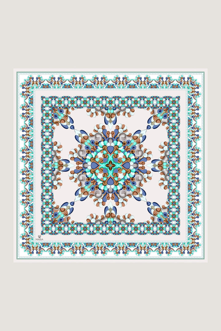 Maisa RUH SURA İPEK EŞARP 90*90 CM - TURKUAZ