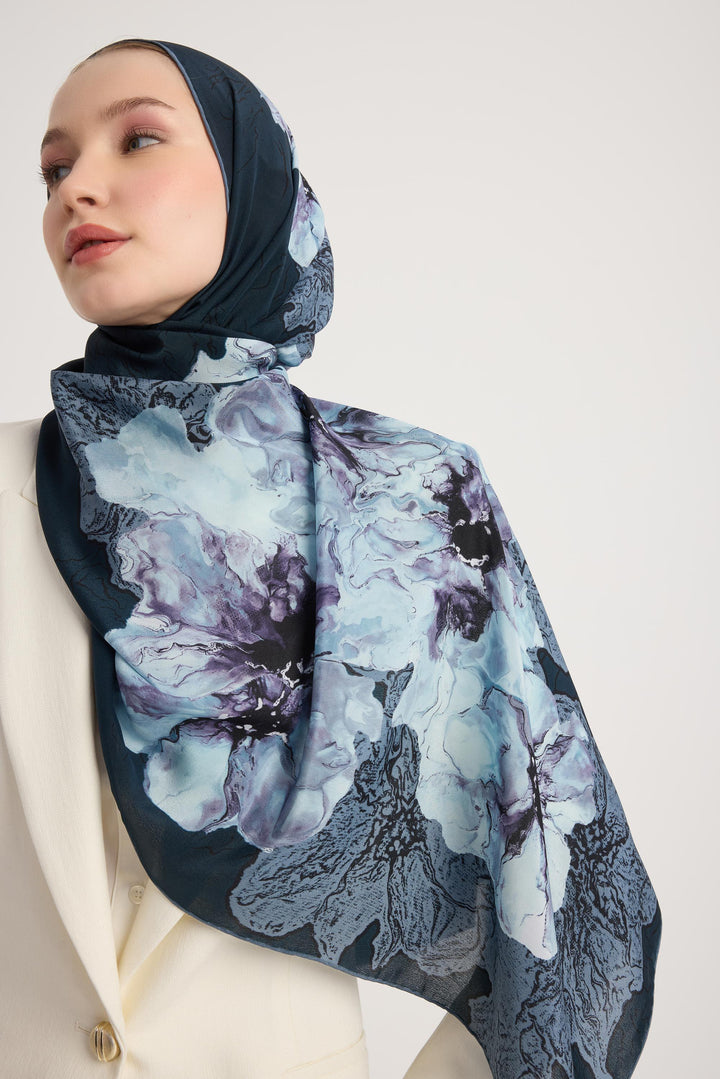 Maisa RÜYA KREP İPEK ŞAL 70*190 CM - MAVİ