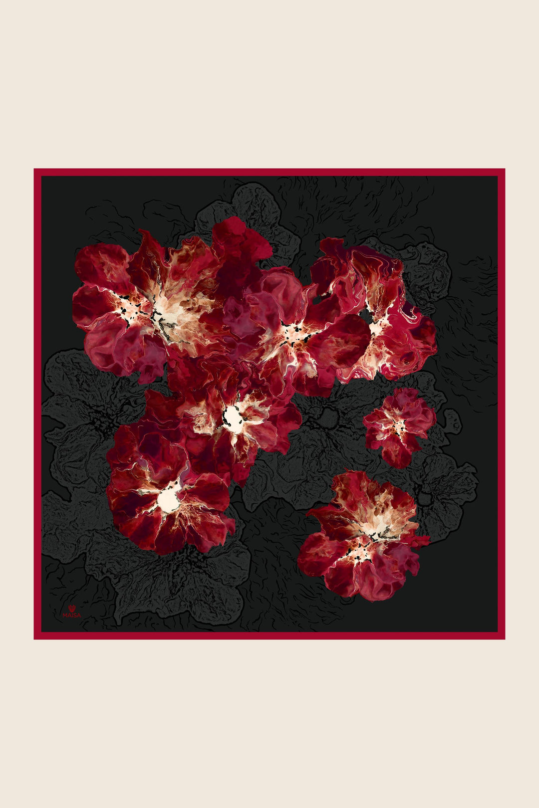Maisa Rüya Mulberry İpek Eşarp - Bordo