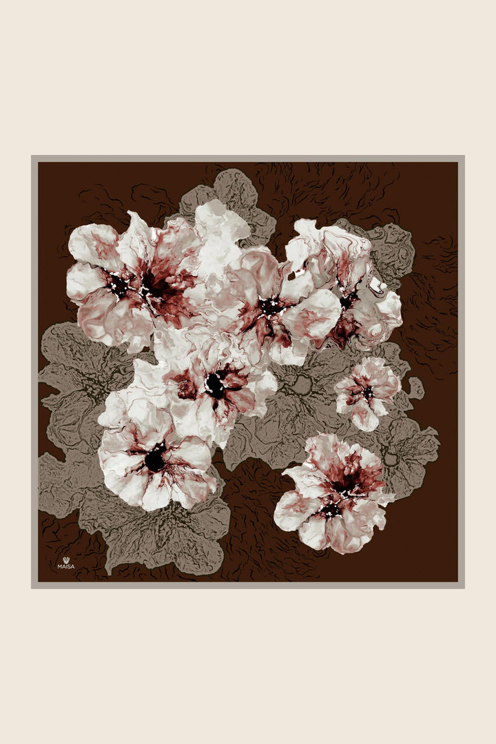 Maisa Rüya Mulberry İpek Eşarp - Kahverengi