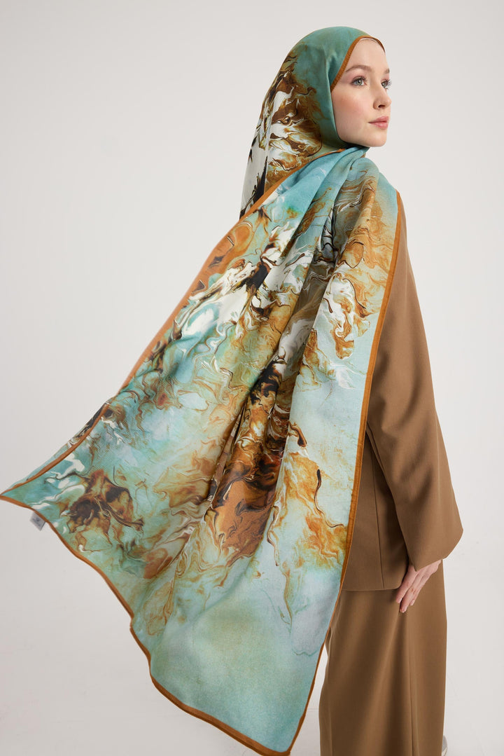 Maisa SABA FLOŞ VİSKON ŞAL 70*190 CM - CAMEL