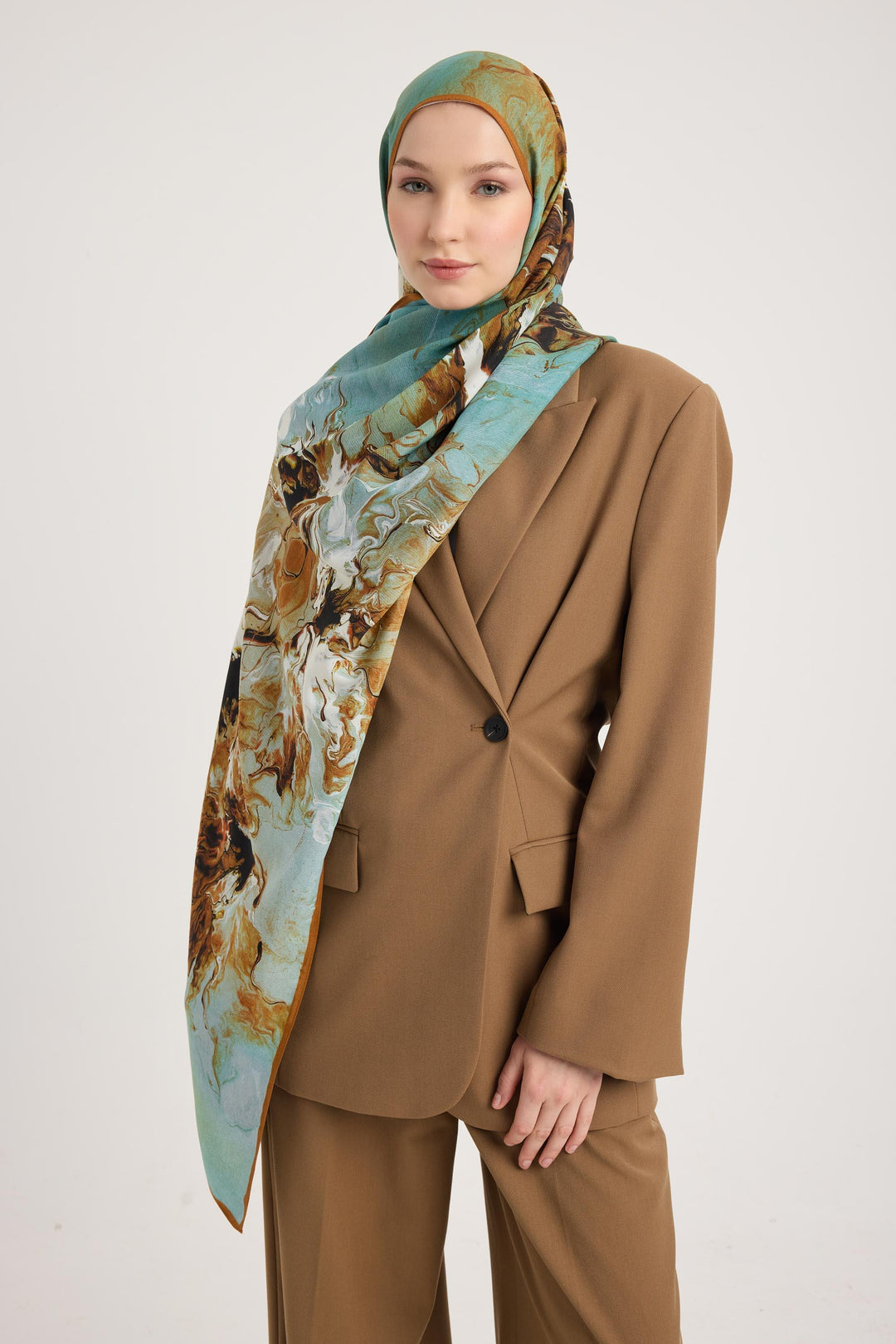 Maisa SABA FLOŞ VİSKON ŞAL 70*190 CM - CAMEL
