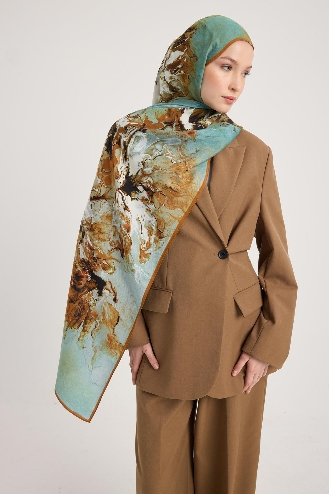 Maisa SABA FLOŞ VİSKON ŞAL 70*190 CM - CAMEL