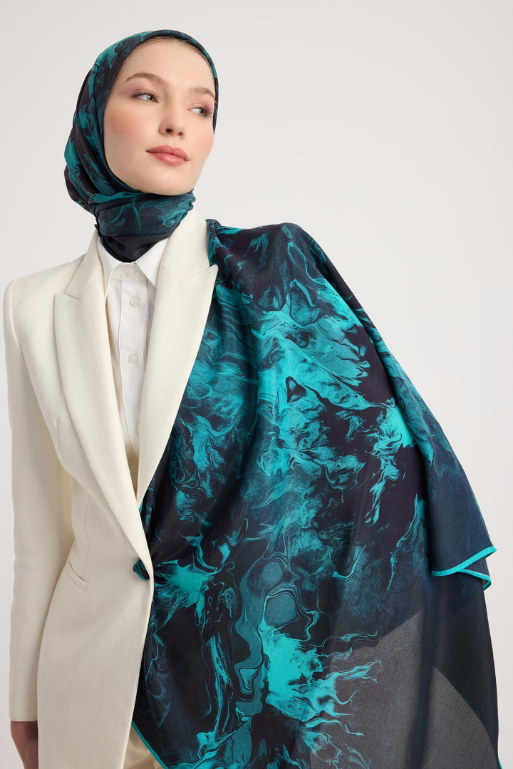 Maisa SABA FLOŞ VİSKON ŞAL 70*190 CM - LACİVERT