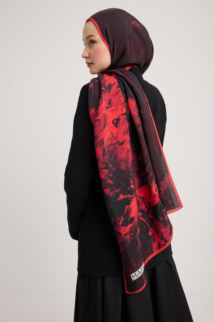 Maisa SABA FLOŞ VİSKON ŞAL 70*190 CM - MÜRDÜM