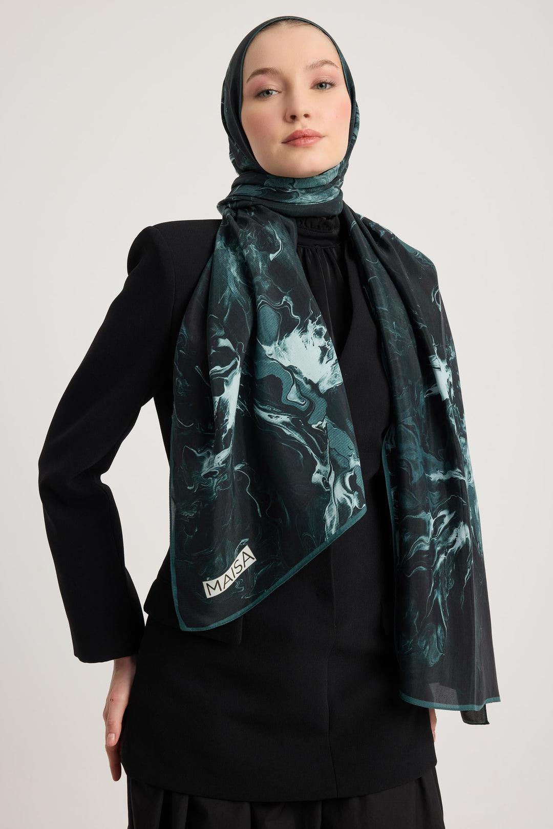 Maisa SABA FLOŞ VİSKON ŞAL 70*190 CM - SİYAH