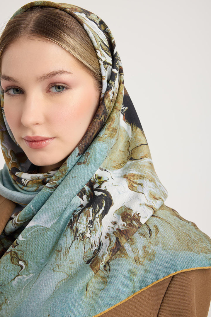 Maisa Saba Pamuk İpek Eşarp - Camel