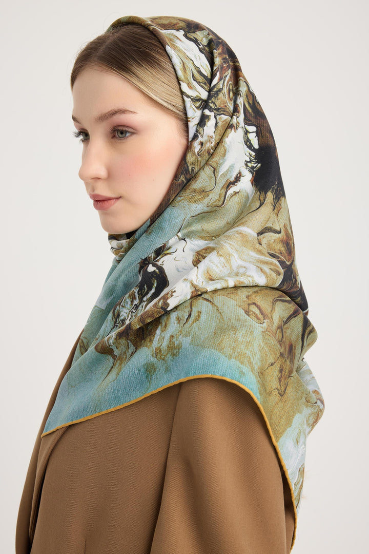 Maisa Saba Pamuk İpek Eşarp - Camel