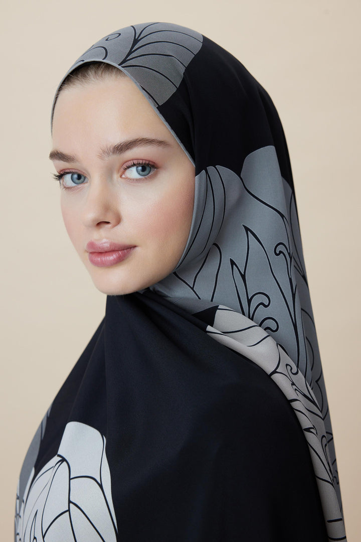 Maisa SAFİ KREP İPEK ŞAL 70*190 CM - SİYAH