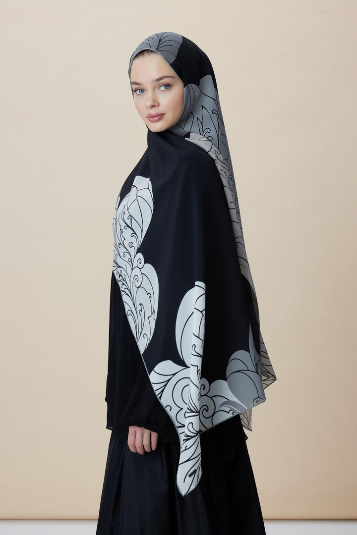 Maisa SAFİ KREP İPEK ŞAL 70*190 CM - SİYAH