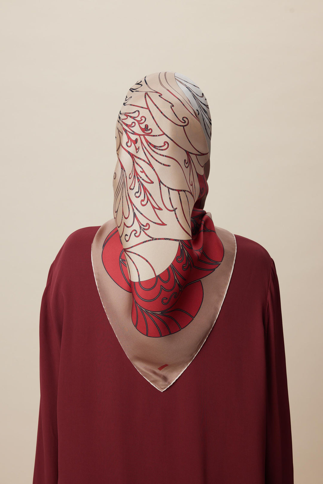 SAFİ TİVİL İPEK EŞARP 90*90 CM - CAMEL - Görsel 8