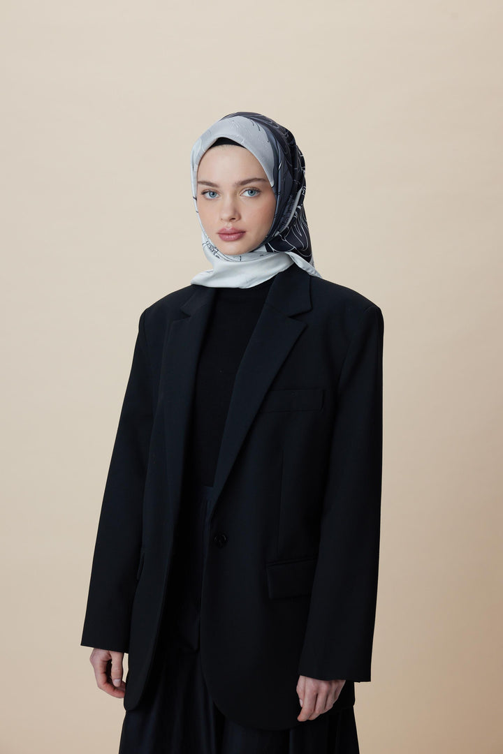 SAFİ TİVİL İPEK EŞARP 90*90 CM - EKRU - Görsel 8
