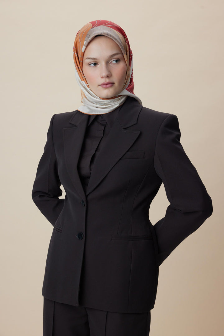 SAFİ TİVİL İPEK EŞARP 90*90 CM - TABA - Görsel 8