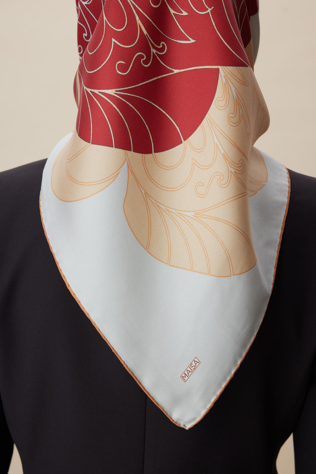SAFİ TİVİL İPEK EŞARP 90*90 CM - TABA - Görsel 6