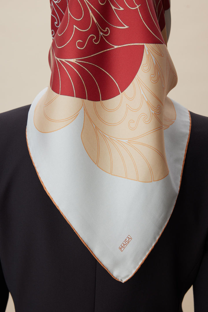 SAFİ TİVİL İPEK EŞARP 90*90 CM - TABA - Görsel 6