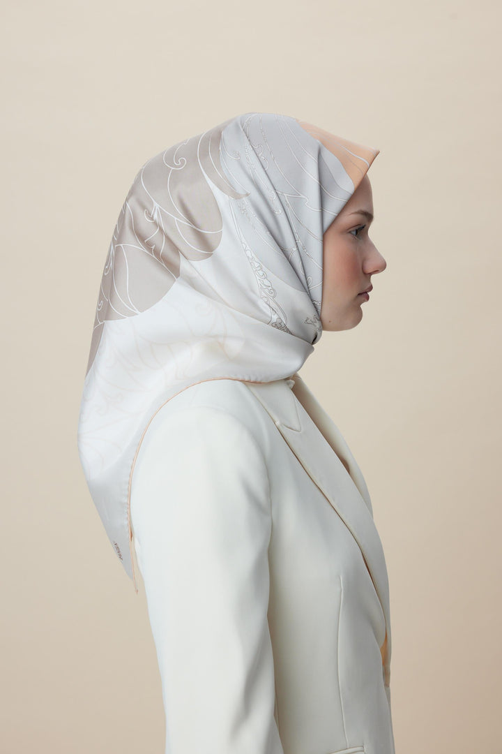 SAFİ TİVİL İPEK EŞARP 90*90 CM - VİZON - Görsel 4