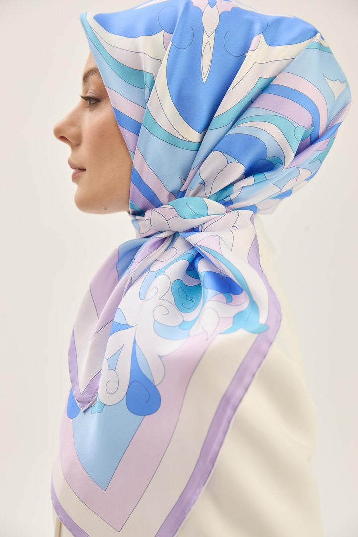 Maisa SARA TİVİL İPEK EŞARP 90*90 CM - LİLA
