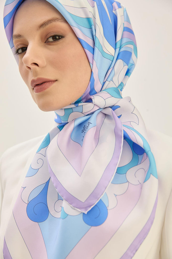 Maisa SARA TİVİL İPEK EŞARP 90*90 CM - LİLA