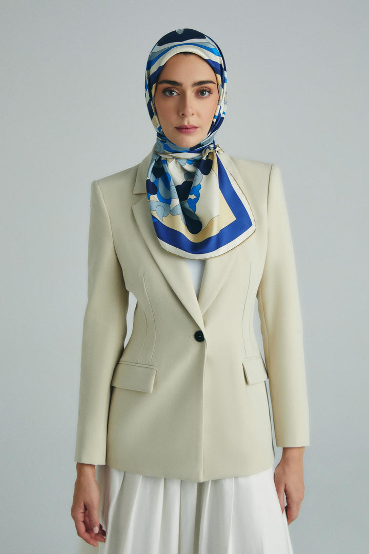 Maisa SARA TİVİL İPEK EŞARP 90*90 CM - MAVİ