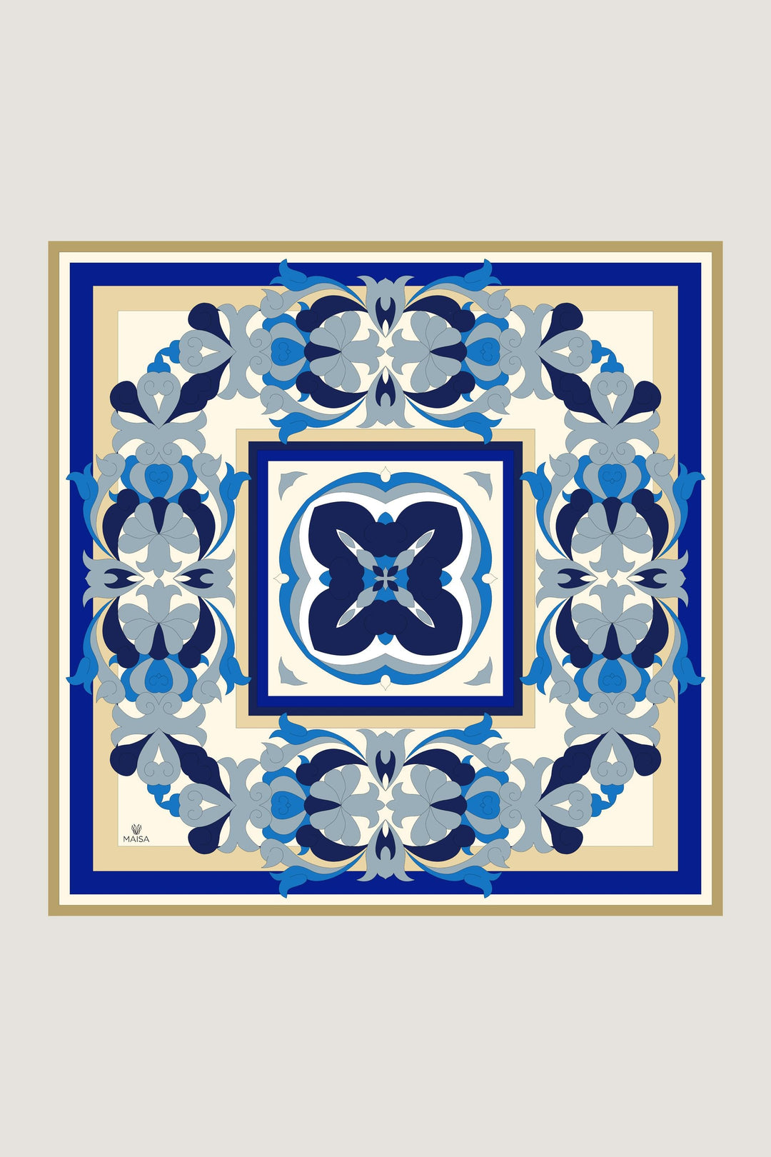 Maisa SARA TİVİL İPEK EŞARP 90*90 CM - MAVİ
