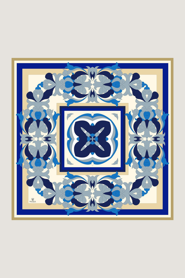 Maisa SARA TİVİL İPEK EŞARP 90*90 CM - MAVİ
