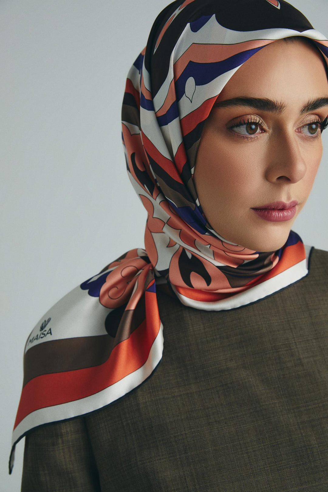 Maisa SARA TİVİL İPEK EŞARP 90*90 CM - PEMBE