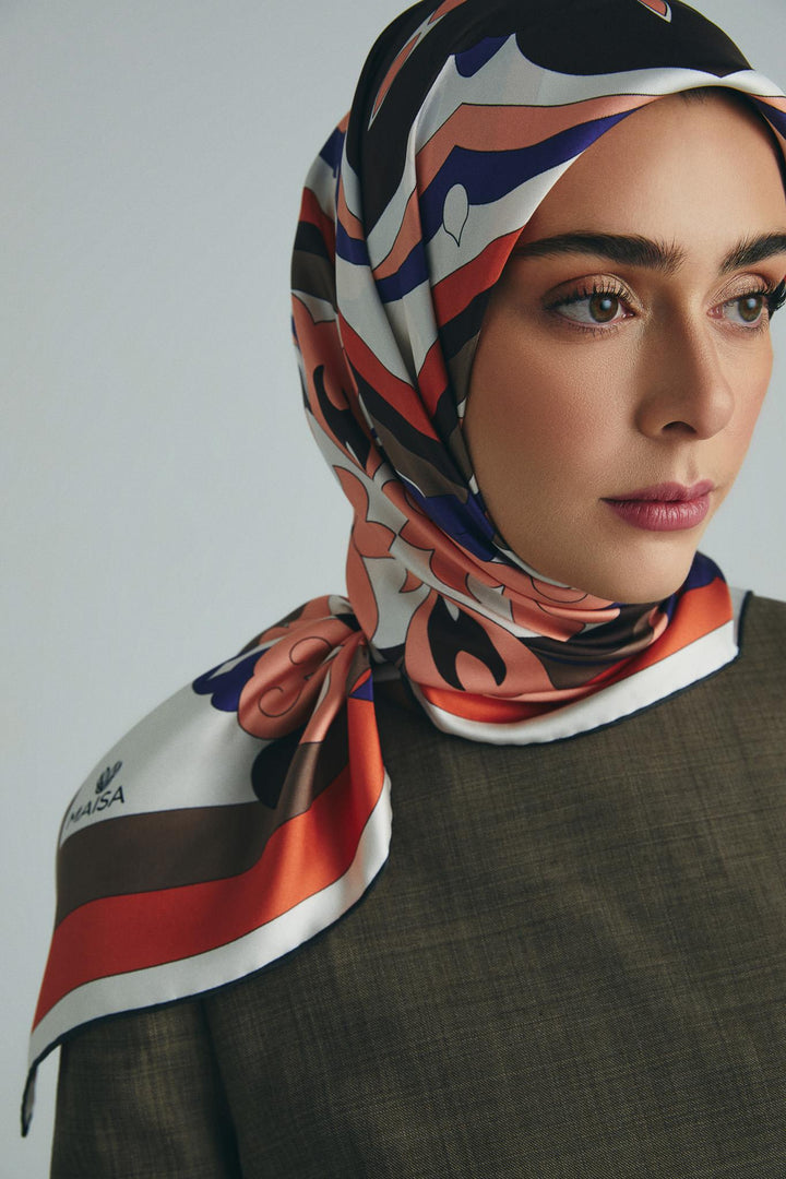 Maisa SARA TİVİL İPEK EŞARP 90*90 CM - PEMBE