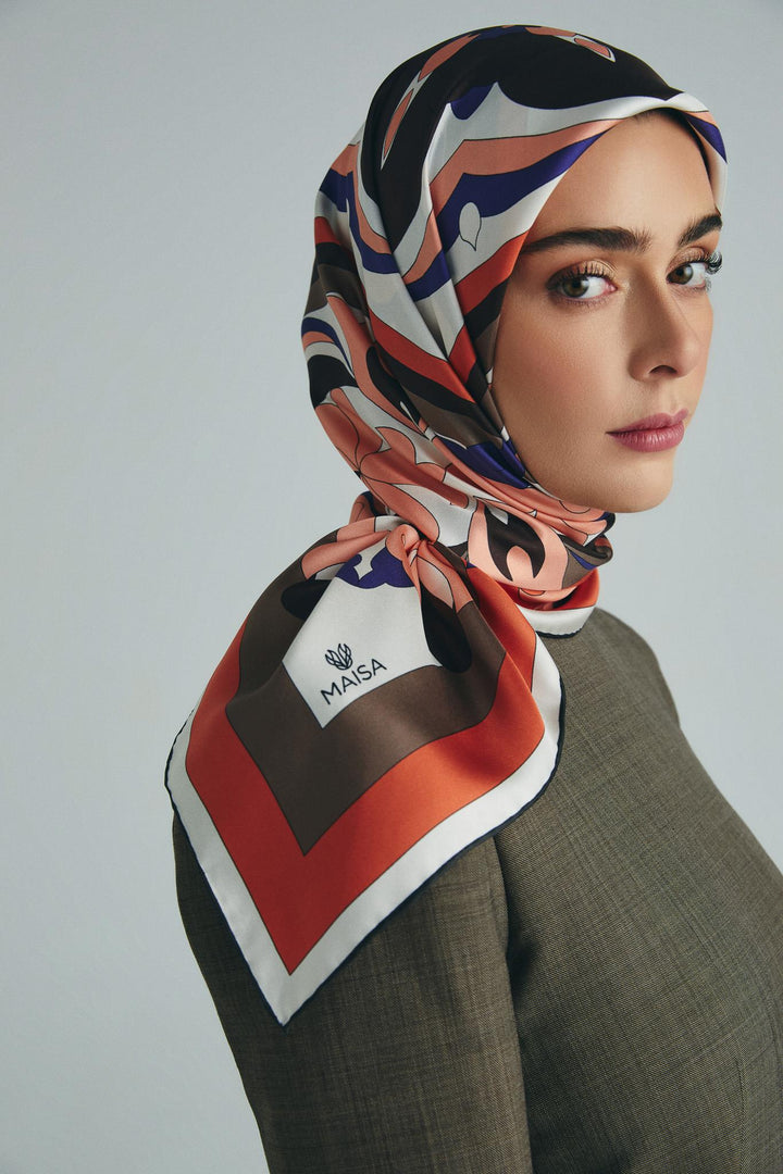 Maisa SARA TİVİL İPEK EŞARP 90*90 CM - PEMBE