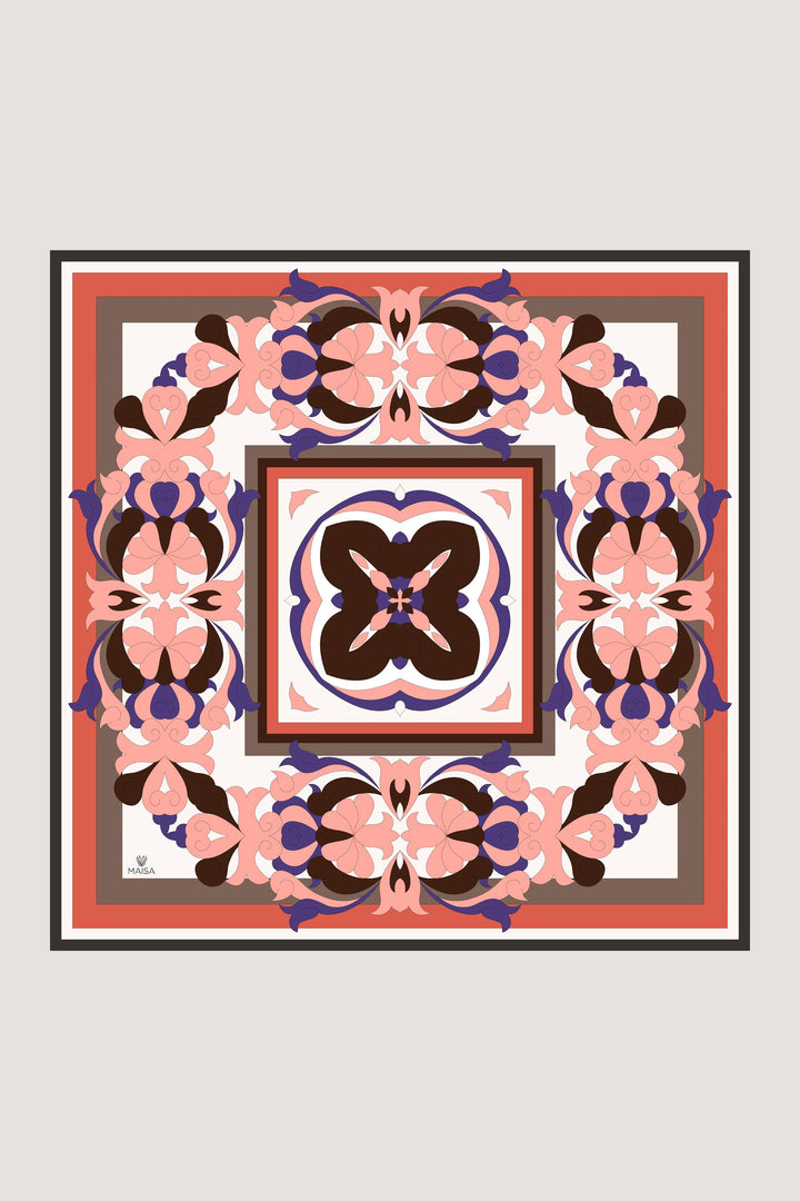 Maisa SARA TİVİL İPEK EŞARP 90*90 CM - PEMBE