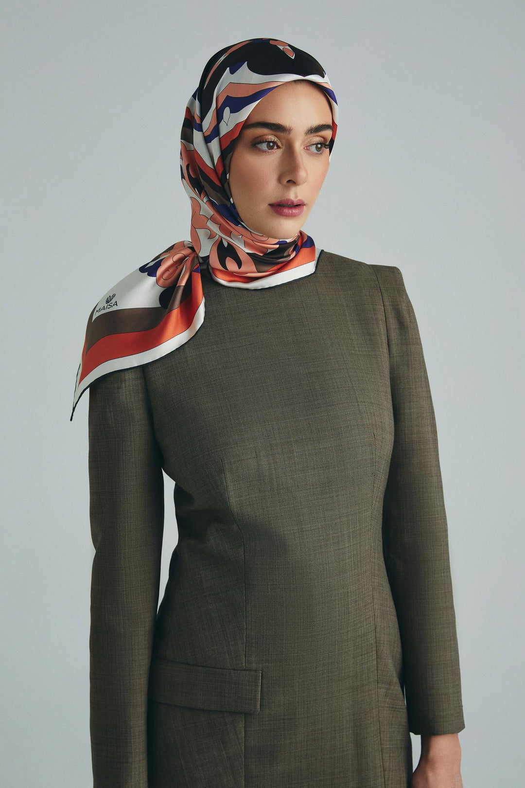Maisa SARA TİVİL İPEK EŞARP 90*90 CM - PEMBE