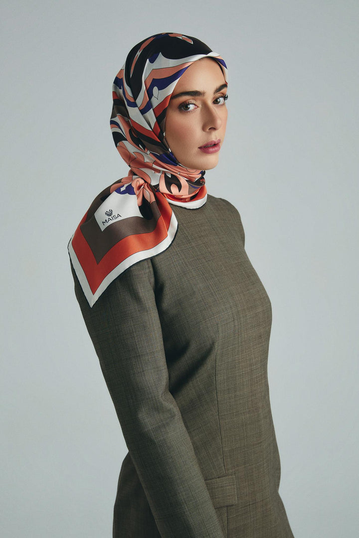 Maisa SARA TİVİL İPEK EŞARP 90*90 CM - PEMBE