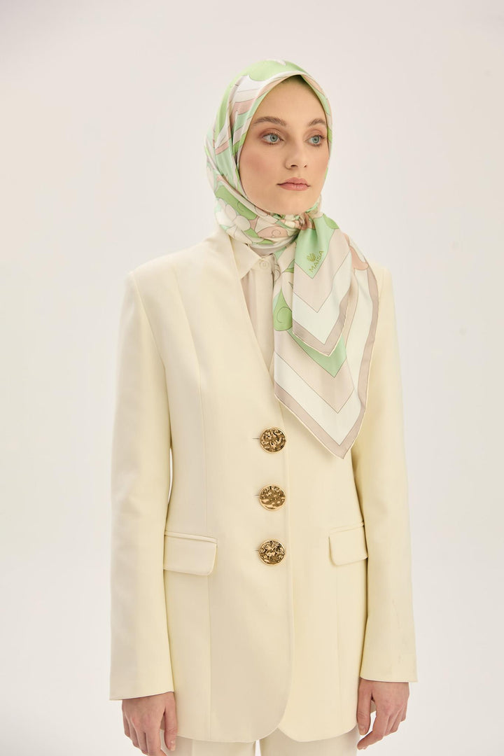 Maisa SARA TİVİL İPEK EŞARP 90*90 CM - YEŞİL