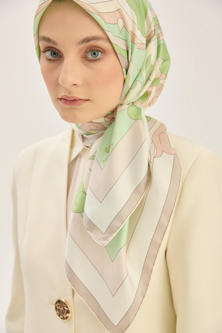 Maisa SARA TİVİL İPEK EŞARP 90*90 CM - YEŞİL