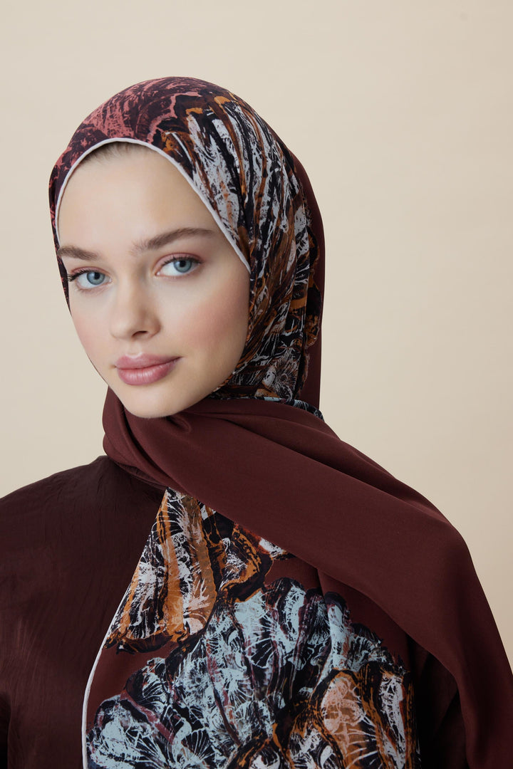 Maisa SAYRA KREP İPEK ŞAL 70*190 CM - KIRMIZI