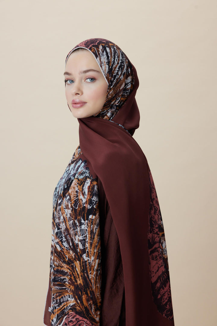Maisa SAYRA KREP İPEK ŞAL 70*190 CM - KIRMIZI