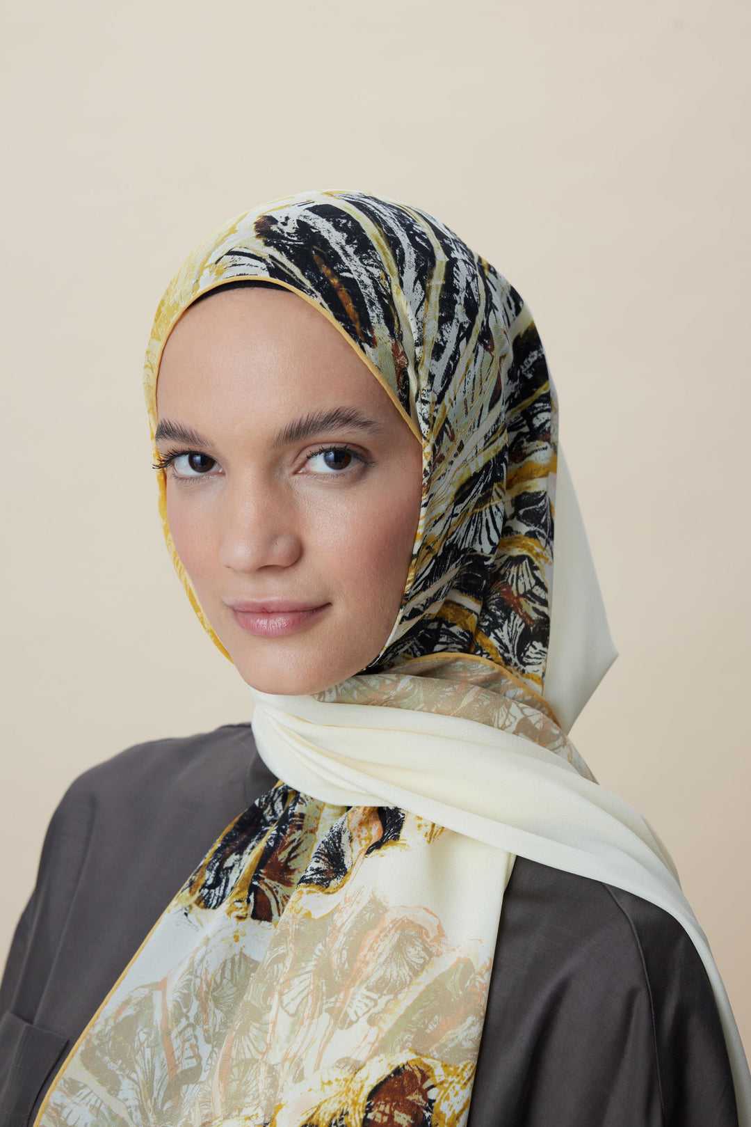 Maisa SAYRA KREP İPEK ŞAL 70*190 CM - KREM