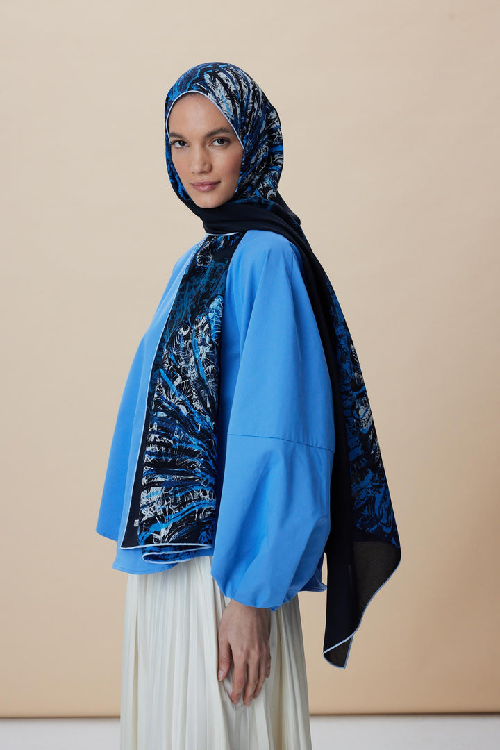 Maisa SAYRA KREP İPEK ŞAL 70*190 CM - LACİVERT