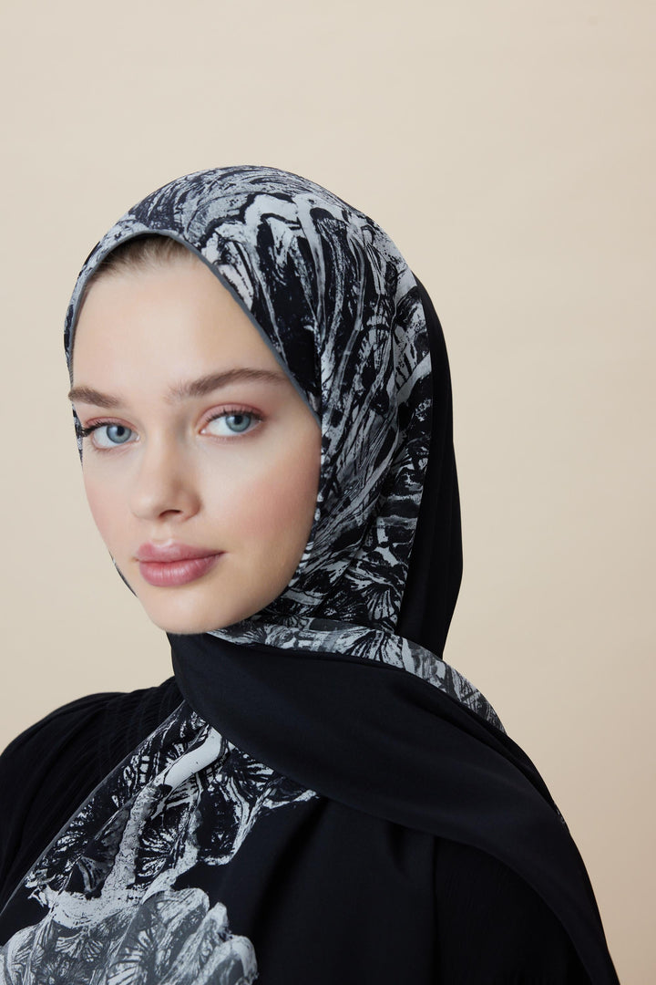 Maisa SAYRA KREP İPEK ŞAL 70*190 CM - SİYAH