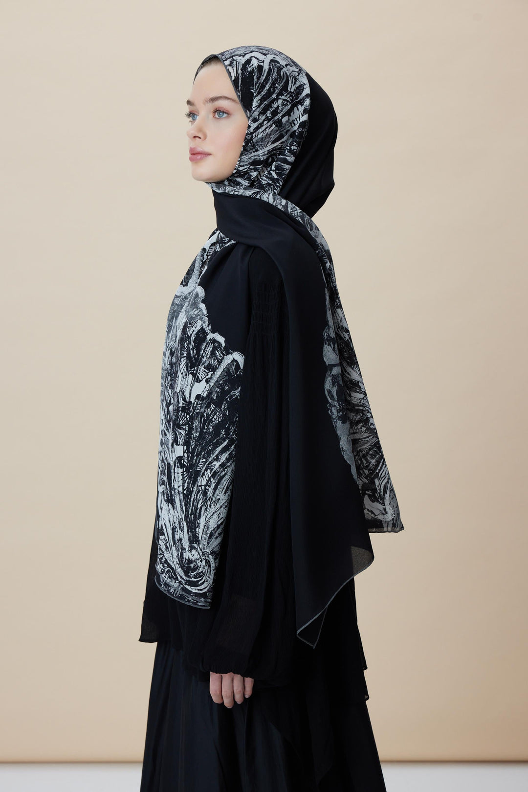 Maisa SAYRA KREP İPEK ŞAL 70*190 CM - SİYAH