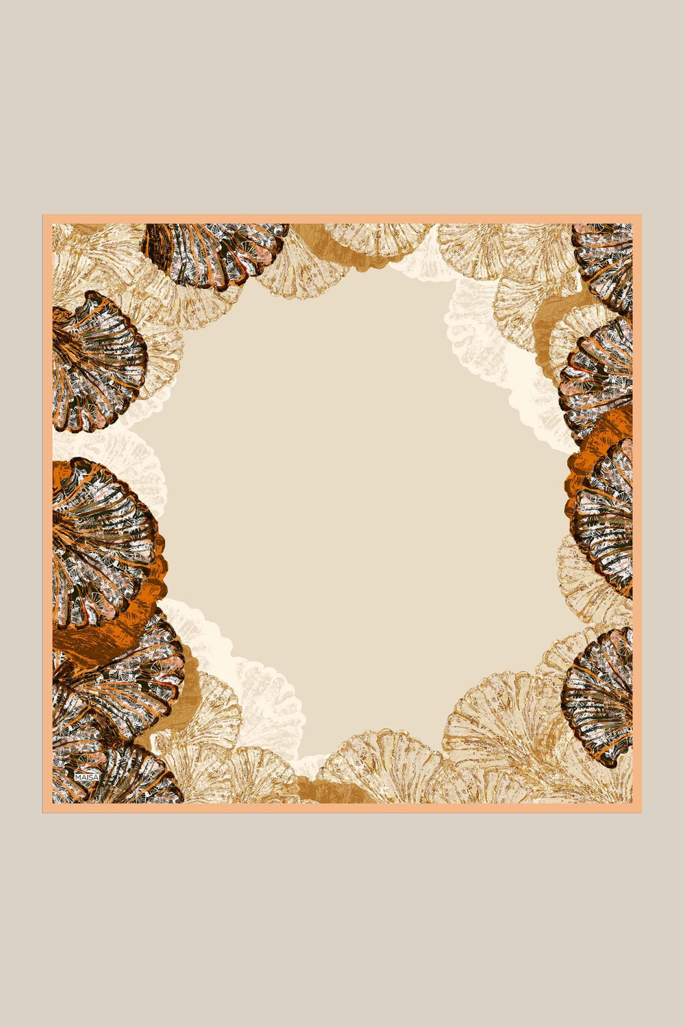SAYRA MULBERRY İPEK EŞARP 90*90 CM - BEJ - Görsel 1