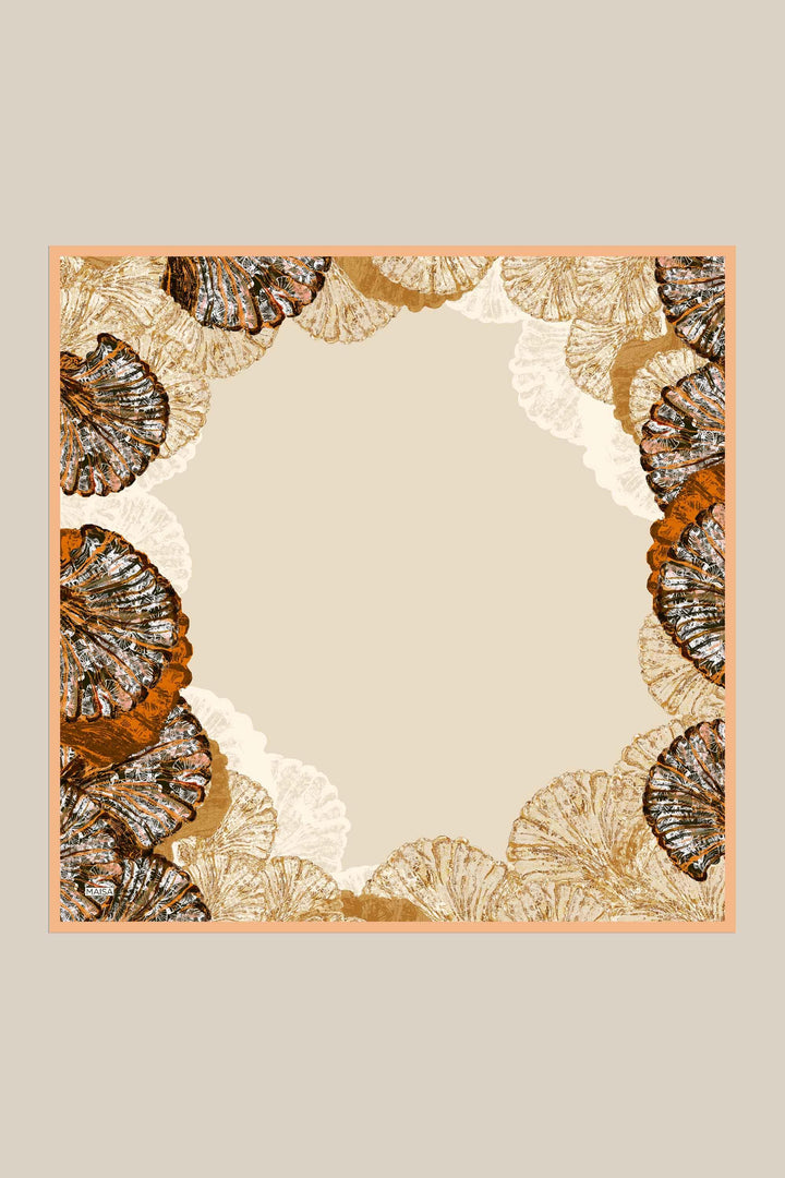 SAYRA MULBERRY İPEK EŞARP 90*90 CM - BEJ - Görsel 1