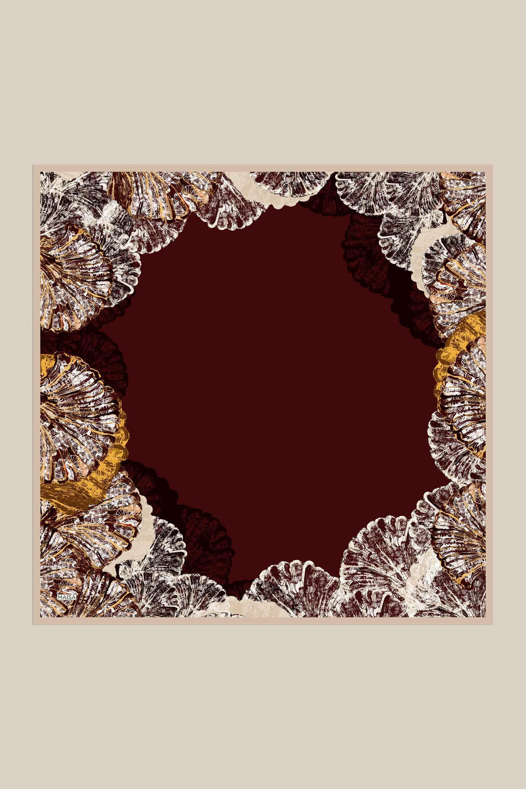 SAYRA MULBERRY İPEK EŞARP 90*90 CM - BORDO - Görsel 1