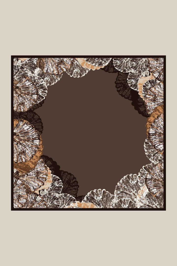 SAYRA MULBERRY İPEK EŞARP 90*90 CM - KAHVERENGİ - Görsel 1