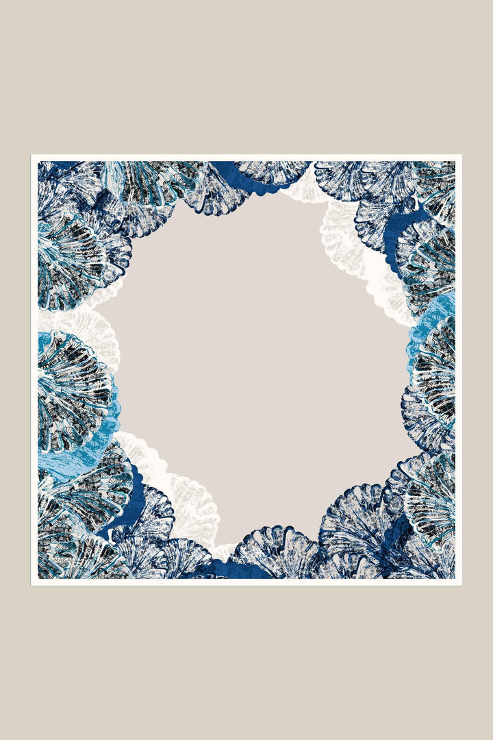 SAYRA MULBERRY İPEK EŞARP 90*90 CM - MAVİ - Görsel 1