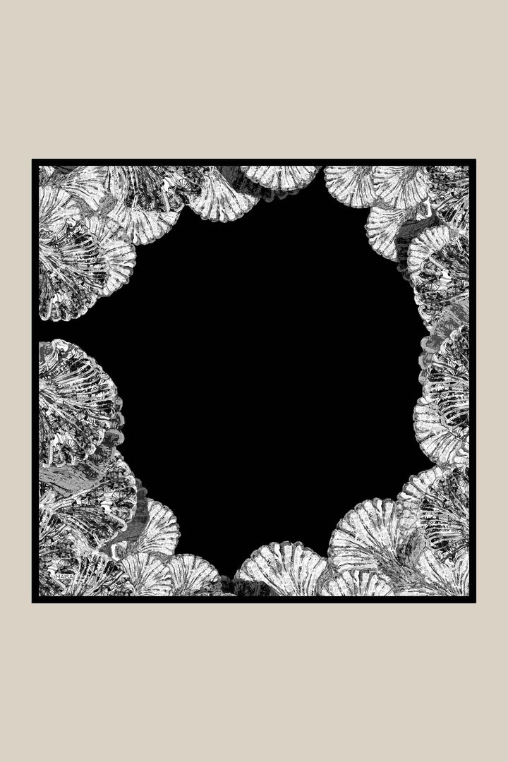 SAYRA MULBERRY İPEK EŞARP 90*90 CM - SİYAH - Görsel 1