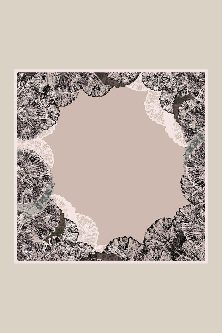 SAYRA MULBERRY İPEK EŞARP 90*90 CM - VİZON - Görsel 1