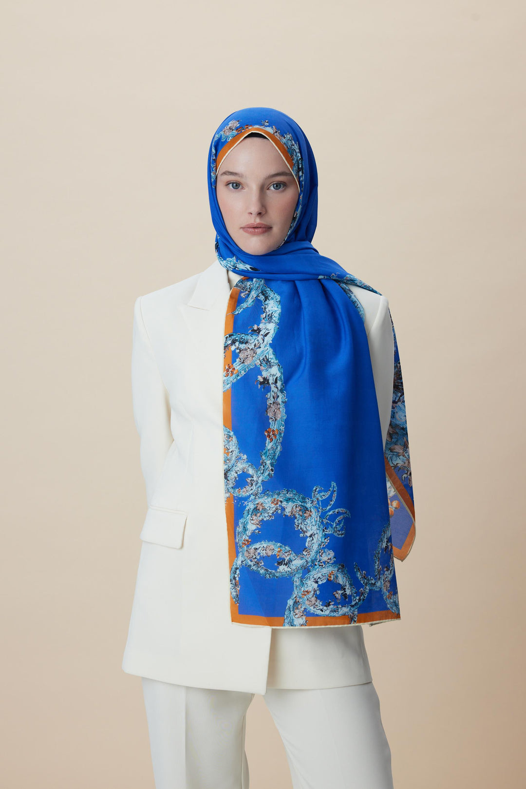 ŞEBNEM FLOŞ VİSKON ŞAL 70*190 CM - MAVİ - Görsel 2